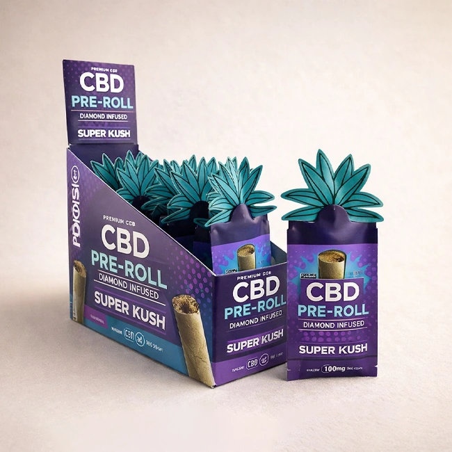 printed cbd pre roll display box