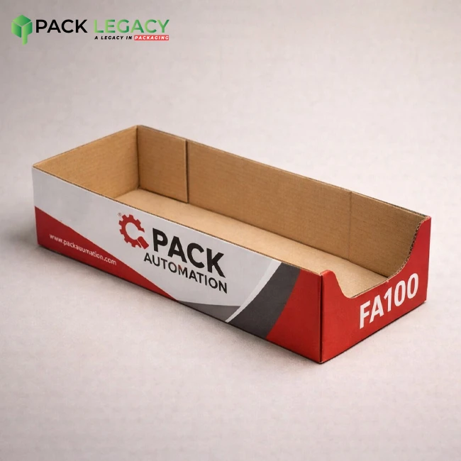 custom front cut out display box